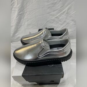 Men's Silver Slip-On Shoes